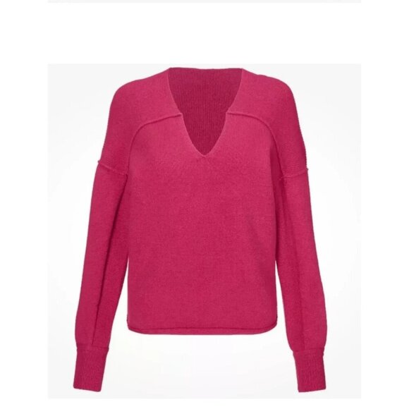 CABI Easy Pullover Sweater V-neck Berry Pink Sz M NWT #6245 - Picture 1 of 6